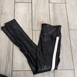 SPANX Black Leggings with White Accent